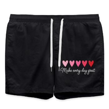 Faites chaque jour de grands cœurs le t-shirt d’enseignant - Short de bain - noir - Devant - AI Model Male 185 light (185cm)