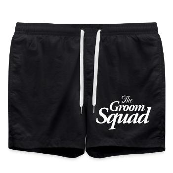 The Groom Squad - Badeshorts - Schwarz - Vorne - AI Model Male 185 light (185cm)