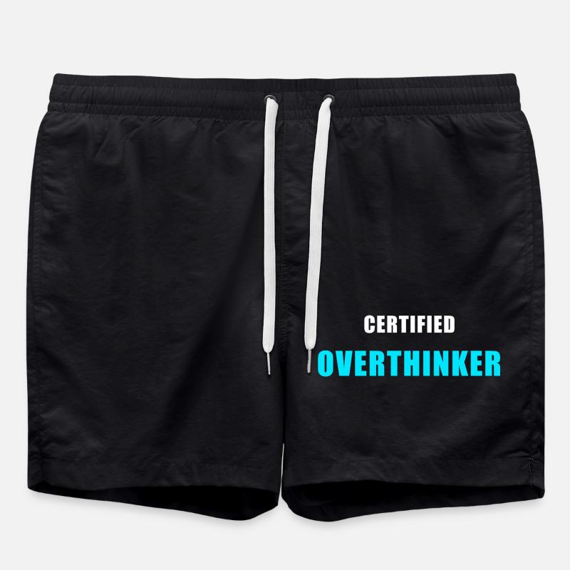 Certified Overthinker Shirt - lustig Geschenk - Badeshorts - Schwarz