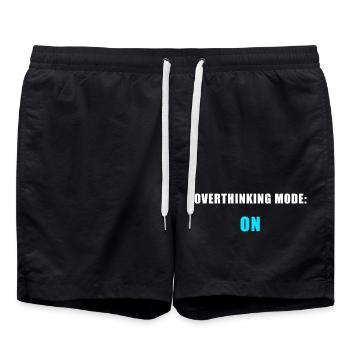 Trop réfléchir à la mode sur une chemise - Humour drôle - Short de bain - noir - Devant - AI Model Male 185 light (185cm)