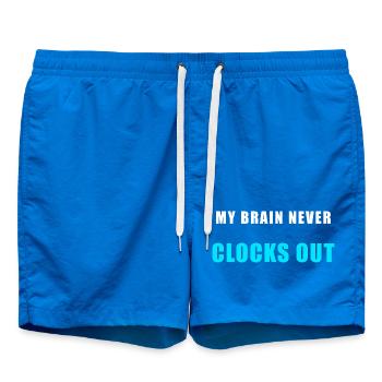 Mon cerveau ne pointe jamais – Chemise drôle - Short de bain - cobalt blue - Devant