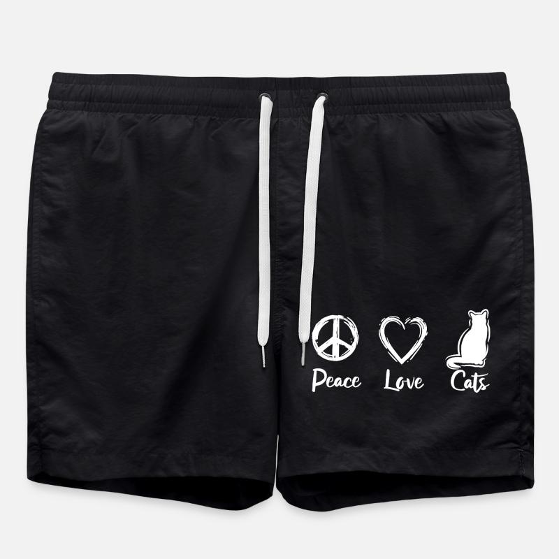 Paix Amour Chats - Short de bain - noir