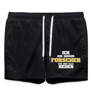 Arbeit Forscher - Badeshorts - Schwarz - Vorne - AI Model Male 185 light (185cm)