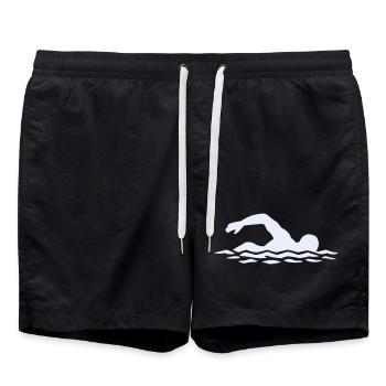 Silhouette de flotteur dans l’eau - Short de bain - noir - Devant - AI Model Male 185 light (185cm)