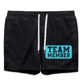 Team Member Typography Badge - Swim Trunks - black - Front - AI Model Male 185 light (185cm)