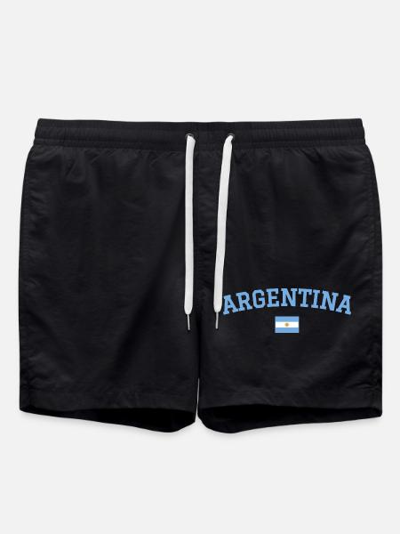Argentina Flag Design Blue - Swim Trunks - black
