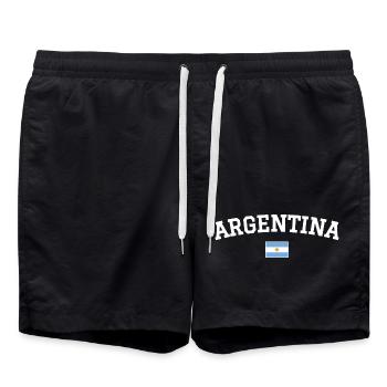 Argentina Flag Design White - Swim Trunks - black - Front - AI Model Male 185 light (185cm)