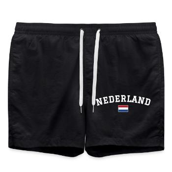 Netherlands Flag Design White - Swim Trunks - black - Front - AI Model Male 185 light (185cm)