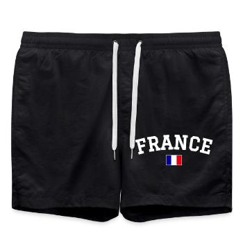 France Flag Design White - Swim Trunks - black - Front - AI Model Male 185 light (185cm)