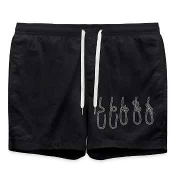 Rope Knots Line Art Palstek Sailing Knots - Swim Trunks - black - Front - AI Model Male 185 light (185cm)