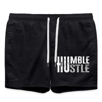 Humble Hustle Entrepreneur Businessman Businesswo - Swim Trunks - black - Front - AI Model Male 185 light (185cm)
