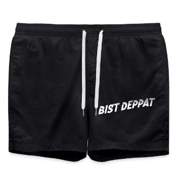 bist deppat deppert spruch - Badeshorts - Schwarz - Vorne - AI Model Male 185 light (185cm)