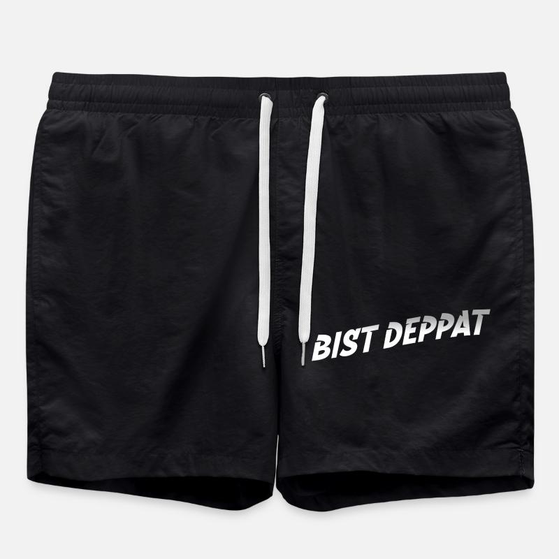bist deppat deppert spruch - Badeshorts - Schwarz