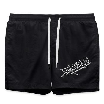 Rowing Team Sketch - Swim Trunks - black - Front - AI Model Male 185 light (185cm)