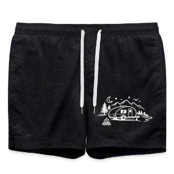 Camping Camper - Swim Trunks - black - Front - AI Model Male 185 light (185cm)