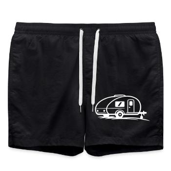 Camping Trailer - Swim Trunks - black - Front - AI Model Male 185 light (185cm)
