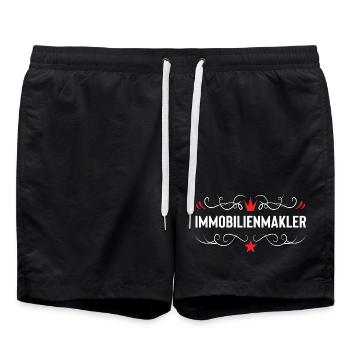 Immobilienmakler Beruf - Badeshorts - Schwarz - Vorne - AI Model Male 185 light (185cm)