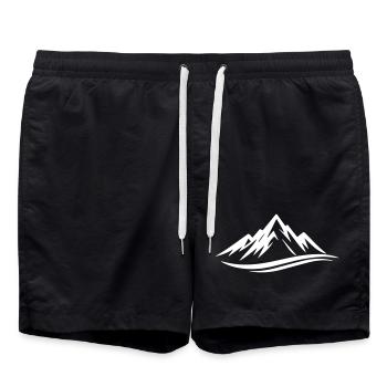 Berge - Badeshorts - Schwarz - Vorne - AI Model Male 185 light (185cm)