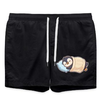 Penguin dort - Short de bain - noir - Devant - AI Model Male 185 light (185cm)