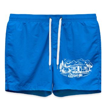 Camping Trailer Landscape - Swim Trunks - cobalt blue - Front