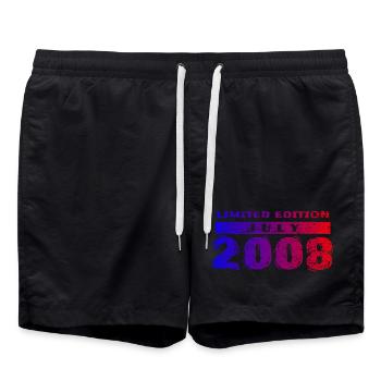 18. Geburtstag Limited Edition 07/2008 - Badeshorts - Schwarz - Vorne - AI Model Male 185 light (185cm)