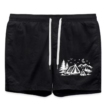 Tente de camping - Short de bain - noir - Devant - AI Model Male 185 light (185cm)