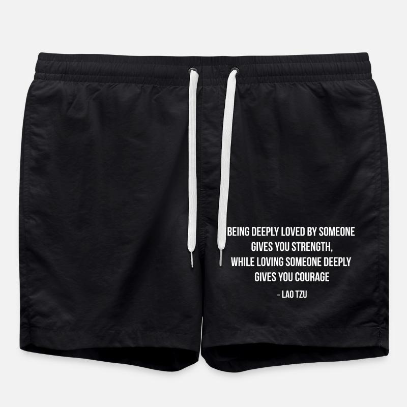Lao Tzu Strength Courage Quote - Swim Trunks - black