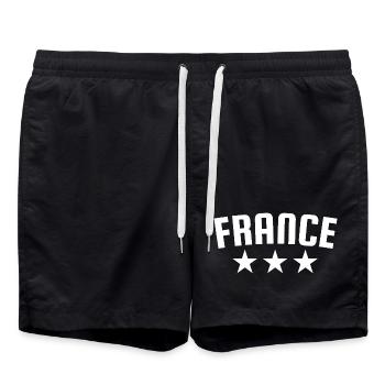 France 3 étoiles Design Blanc - Short de bain - noir - Devant - AI Model Male 185 light (185cm)