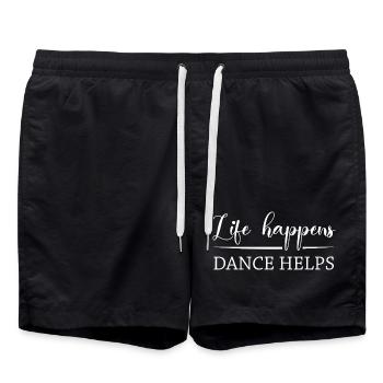 Life Happens Tanz hilft - Badeshorts - Schwarz - Vorne - AI Model Male 185 light (185cm)