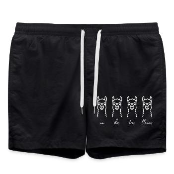 un dos tres llamas - Badeshorts - Schwarz - Vorne - AI Model Male 185 light (185cm)