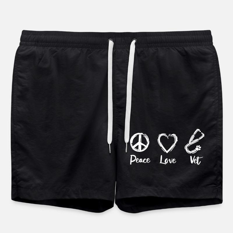 Vétéran Peace Love - Short de bain - noir