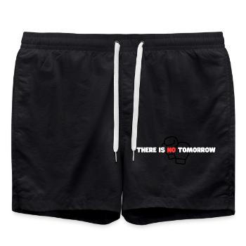 There Is No Tomorrow – Boxing Gloves - Swim Trunks - black - Front - AI Model Male 185 light (185cm)