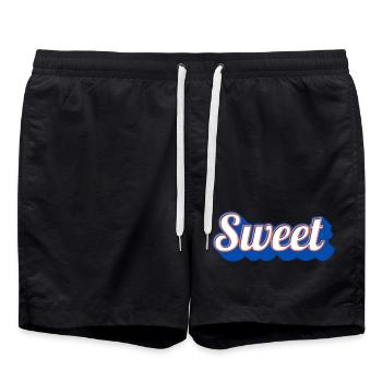 Sweet Retro Schriftzug Vintage - Badeshorts - Schwarz - Vorne - AI Model Male 185 light (185cm)