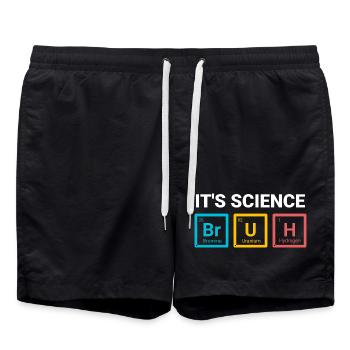 It’s Science Bruh Funny Nerd Humor Design - Swim Trunks - black - Front - AI Model Male 185 light (185cm)