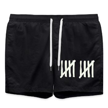 stripes_10 - Swim Trunks - black - Front - AI Model Male 185 light (185cm)