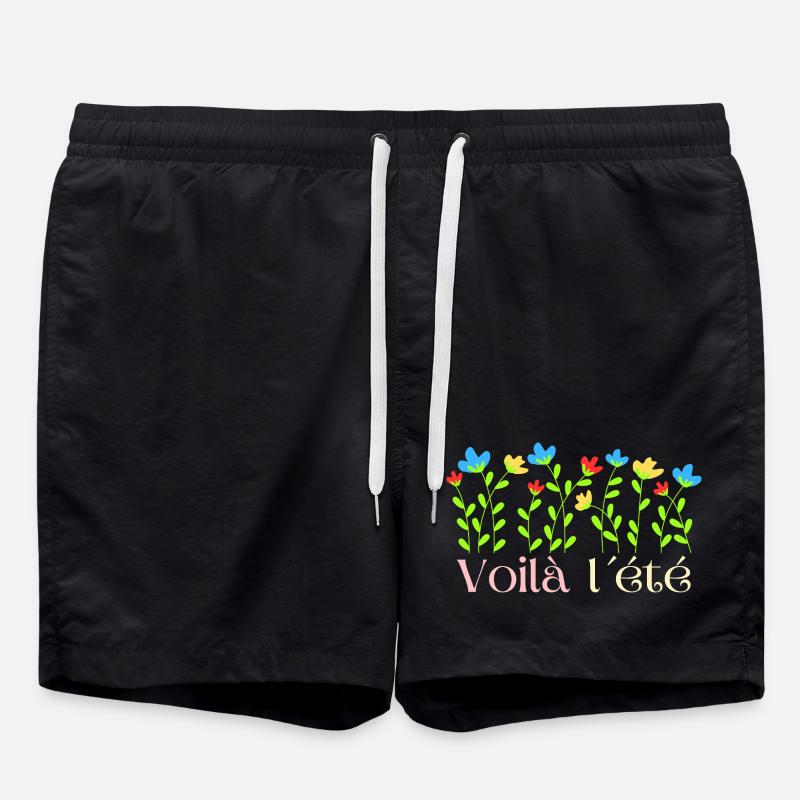 Voila l'été Floral Burst - Swim Trunks - black