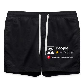 Critique 1 étoile de People Sarcasme drôle - Short de bain - noir - Devant - AI Model Male 185 light (185cm)