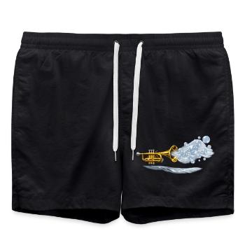 Éclatement en laiton aqua - Short de bain - noir - Devant - AI Model Male 185 light (185cm)