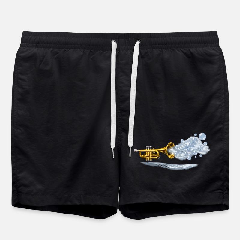 Aqua Brass Burst - Swim Trunks - black