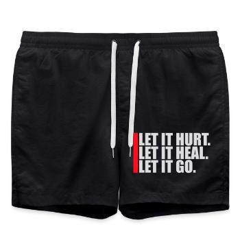 Let It Hurt Let It Heal Let It Go Inspirierend - Badeshorts - Schwarz - Vorne - AI Model Male 185 light (185cm)