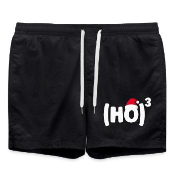 Weihnachtsmann  - Badeshorts - Schwarz - Vorne - AI Model Male 185 light (185cm)