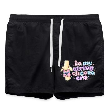 In My String Cheese Era Kaesestick Design - Swim Trunks - black - Front - AI Model Male 185 light (185cm)