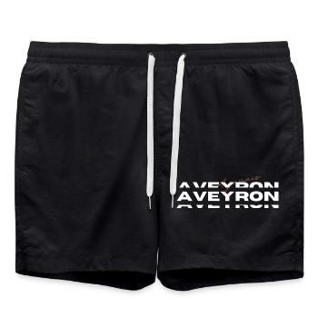 Aveyron Ajamais T-Shirt Cadeau Humour - Swim Trunks - black - Front - AI Model Male 185 light (185cm)