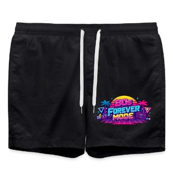 80s Forever Neon Retro - Swim Trunks - black - Front - AI Model Male 185 light (185cm)