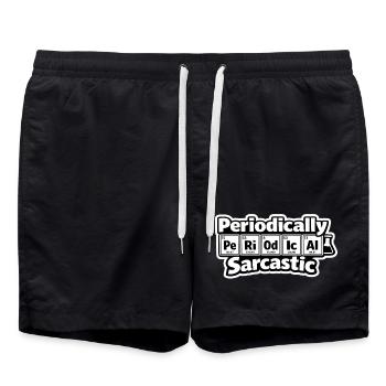 Periodically Sarcastic – Chemistry Humor - Swim Trunks - black - Front - AI Model Male 185 light (185cm)