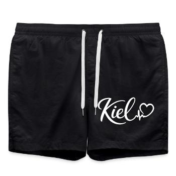 Battement de cœur de Kiel Ville hanséatique de Kiel - Short de bain - noir - Devant - AI Model Male 185 light (185cm)
