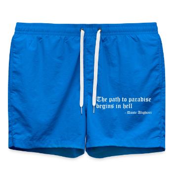 Path to Paradise Begins in Hell von Dante Alighieri - Badeshorts - Cobalt blue - Vorne