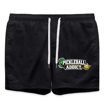 Pickleball Addict Logo - Swim Trunks - black - Front - AI Model Male 185 light (185cm)