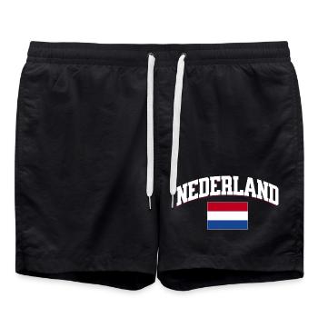 Netherlands Football Lover Retro Sports Design - Swim Trunks - black - Front - AI Model Male 185 light (185cm)