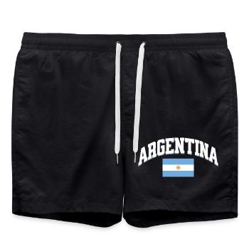 Argentina Football Lover Retro Sports Design - Badeshorts - Schwarz - Vorne - AI Model Male 185 light (185cm)